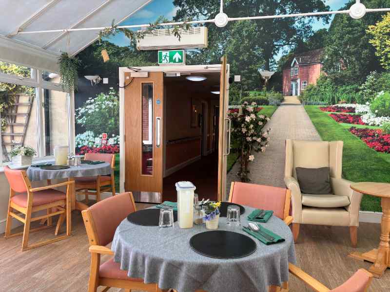 dining area at immacolata house care home in seaton
