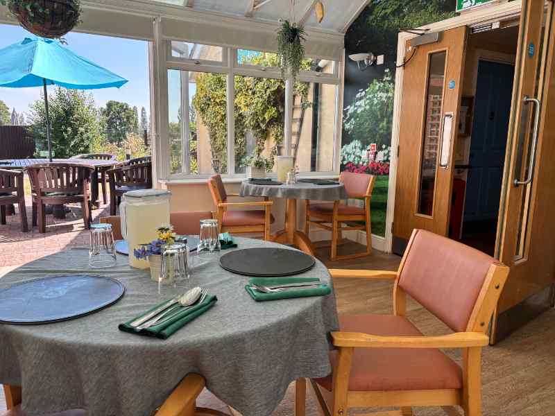 dining area at immacolata house care home in seaton
