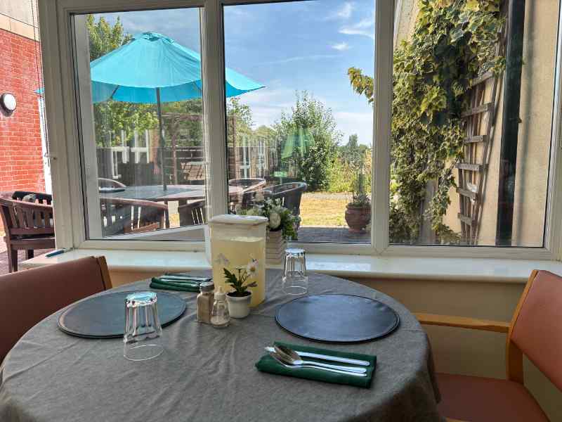 dining area at immacolata house care home in seaton